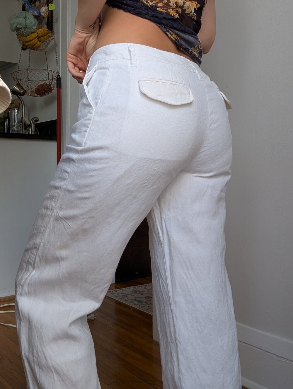 Boden White Wide Leg 100% Linen Trousers 4R Preppy Resortwear